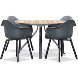 LUX outdoor living Dublin/Montreux dining tuinset 5-delig | teakhout  kunststof | 120cm