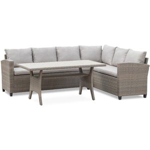Denza Furniture Stockholm dining loungeset 3-delig | wicker | 245x169cm | zand