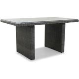 Denza Furniture Belfort dining tuintafel | aluminium  wicker | kobo grey (donkergrijs/donkerbruin) | 140x80cm