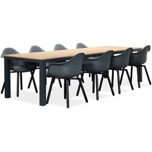 LUX outdoor living Palazzo/Montreux dining tuinset 9-delig | teakhout  kunststof | 300cm