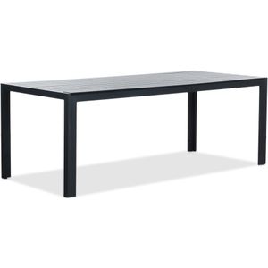 LUX - Manchester - Tuintafel - Zwart - Aluminium + Polywood - 205x90cm