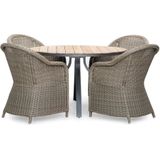 LUX outdoor living Dublin/Toulouse dining tuinset 5-delig | teakhout  wicker | 120cm rond