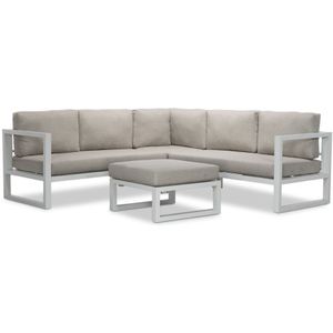 LUX outdoor living Cordoba lounge hoekbank tuin 6 personen | aluminium | wit | 4-delig - 228x228cm
