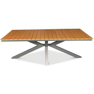 LUX outdoor living Durban dining tuintafel | aluminium  polywood | Natural Wood | 218x100cm