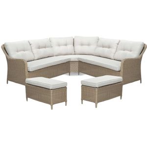 Denza Furniture Arizona dining loungeset 5-delig | wicker  aluminium | 230x230cm | zand | ZONDER TAFEL