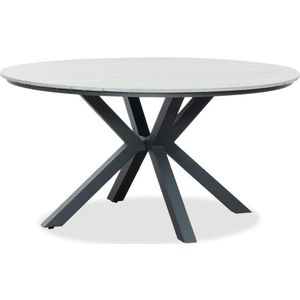 LUX outdoor living Cervo dining tuintafel | aluminium  polywood | grijs | 144cm rond
