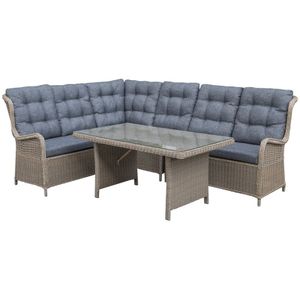 Denza Furniture Glasgow dining loungeset | wicker | Ash Grey | 258x202cm