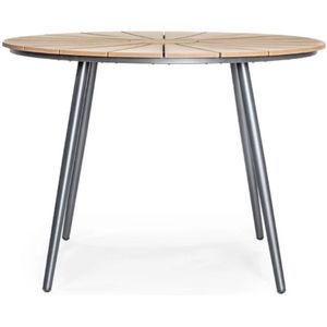 LUX outdoor living Frederik dining tuintafel | aluminium + polywood | Natural Wood | 120cm rond