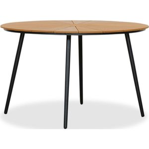 LUX outdoor living - Frederik - Dining Tuintafel - Natural Wood - Aluminium + Polywood - 120cm Rond