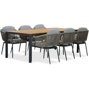 LUX outdoor living Delta/Savanna dining tuinset | 6 personen | teakhout + aluminium | 220cm
