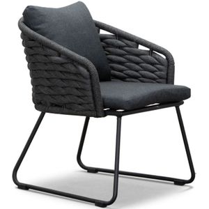 BUITEN living Ropera dining tuinstoel | touw + aluminium | Lava Grey