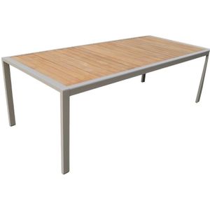 LUX outdoor living Annecy dining tuintafel | aluminium + teak | beige | 227cm