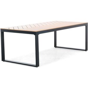 BUITEN living Kampa dining tuintafel | aluminium  polywood | Natural Wood | 210x100cm