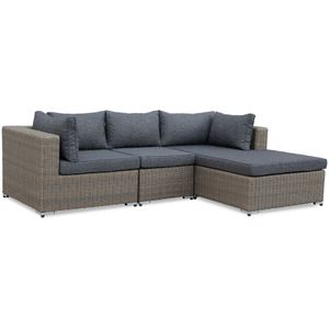 Denza Furniture Asker balkon loungeset links | wicker | 240x165cm | Ash Grey