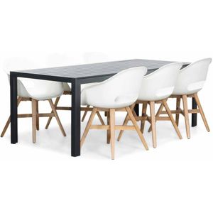 LUX outdoor living Manchester/Karlstad wit dining tuinset 7-delig | aluminium  kunststof | 205cm