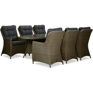 Denza Furniture Madrid dining tuinset Ash Grey 7-delig | wicker | 200cm ovaal