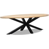 LUX outdoor living Cleve dining tuintafel | teakhout  staal | Teak | ovaal | 240cm