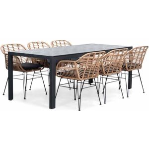 LUX outdoor living Manchester/Lola dining tuinset | 6 personen | aluminium + wicker | 205cm
