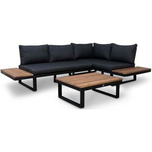 LUX outdoor living Titan hoek loungeset 3-delig | aluminium  hardhout | 247x167cm | Light teaklook