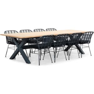LUX outdoor living Lucan/Napels dining tuinset 9-delig | teakhout  wicker | 300cm