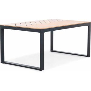 BUITEN living Kampa dining tuintafel | aluminium  polywood | Natural Wood | 160x100cm