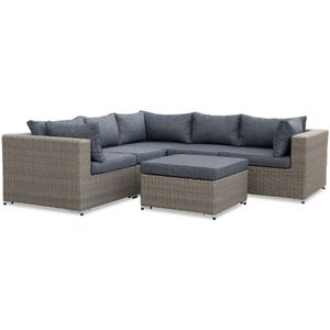 Denza Furniture Asker lounge hoekbank tuin XL | wicker | 240x240cm | Ash Grey