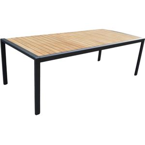 LUX outdoor living Annecy dining tuintafel | aluminium + teak | antraciet | 227cm