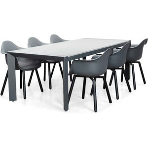 LUX outdoor living Cortona Grey/Montreux dining tuinset 7-delig | polywood  kunststof | 220cm