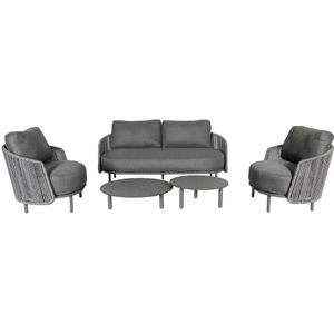 LUX outdoor living Orly stoel-bank loungeset 5-delig | aluminium | antraciet