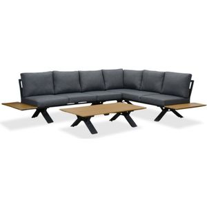 LUX outdoor living Genova hoek loungeset 6 personen | aluminium + polywood | antraciet | 3-delig - 308x234cm