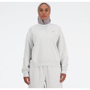New Balance Damen Athletics French Terry Crew in Grau, Baumwollfleece, Größe S