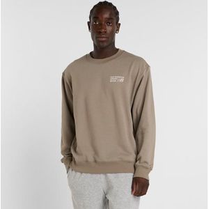New Balance Herren Athletics Premium Logo Crew in Braun, Baumwollfleece, Größe S