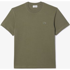 Lacoste T-shirt Katoen met Ronde Hals 316 Khaki Green Maat M