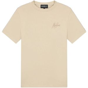 Malelions Sport React Tape T-Shirt Beige Dark Beige Maat S