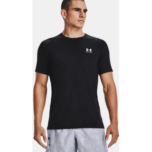 Under Armour HeatGear® Fitted SS T-Shirt Black White - 001 Maat XL