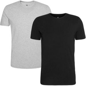 2-pack O-hals shirts active flex zwart & grijs