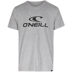 O-hals shirt logo grijs