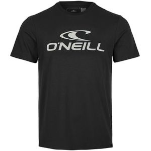 O-hals shirt logo zwart