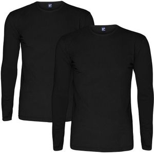 2-pack longsleeve O-hals shirts virginia zwart