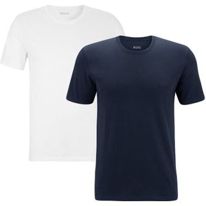 BOSS 2-pack O-hals shirts plus size comfort blauw & wit