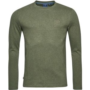 O-hals sweatshirt vintage logo embleem groen