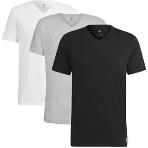 3-pack V-hals shirts active core zwart, grijs & wit