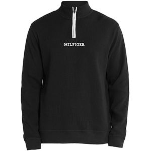 ritskraag sweater waffle logo zwart