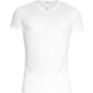 classic cotton modal V-hals shirt wit