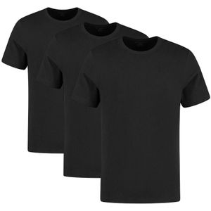 performance cotton 3-pack O-hals shirts basic zwart