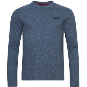 O-hals sweatshirt vintage logo embleem blauw