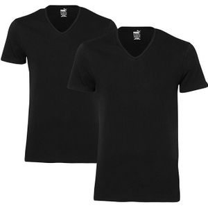 basic 2-pack V-hals shirts zwart