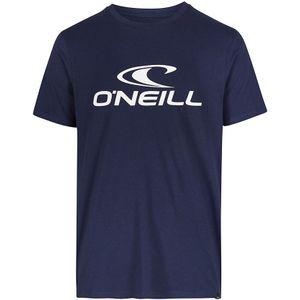 O-hals shirt logo blauw