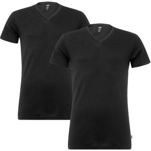 2-pack V-hals shirts zwart