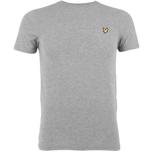 O-hals shirt plain logo grijs